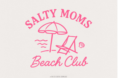 Salty Moms Beach Club Shirt, Beach PNG, Summer Shirt, Mom Life Shirt,