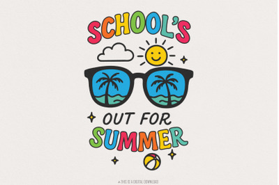 School&#039;s Out For Summer PNG, Teacher Sublimation, Last Day of School,