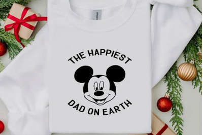 Happiest Dad on Earth Typographic T-shirt Design
