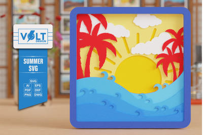 Summer SVG Beach 3D SVG Craft Design