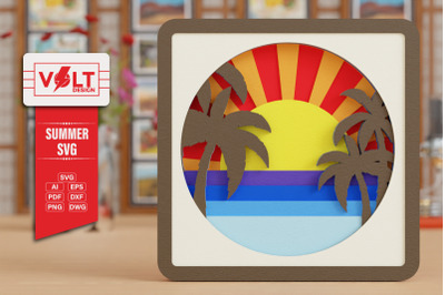 Summer SVG Beach 3D SVG Craft Design