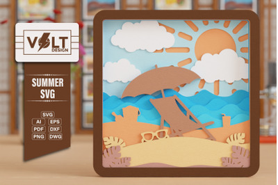 Summer SVG Beach 3D SVG Craft Design