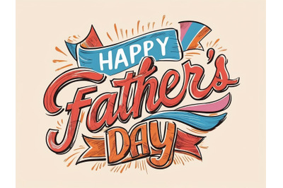 colorful text Father&#039;s Day in 3D style