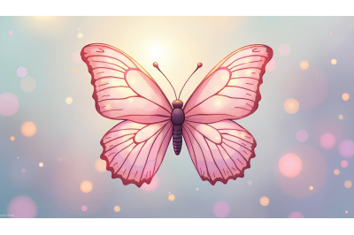 Butterfly in a delicate pastel aura Soft Glow Impressionism