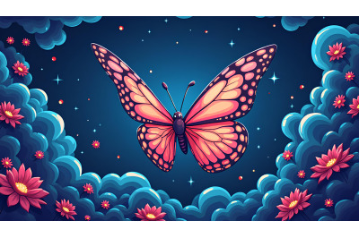 Butterfly in a fractal dream Sci-Fi Art