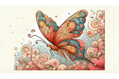 Butterfly in a fractal-inspired world Fractal Art