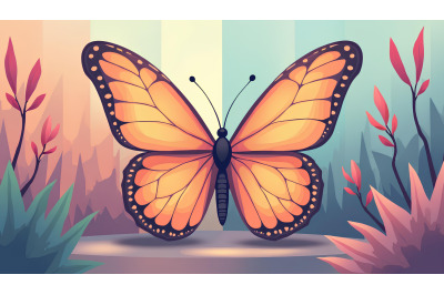Butterfly in a geometric setting Cubism