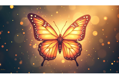 Butterfly in a golden aura Aura Art