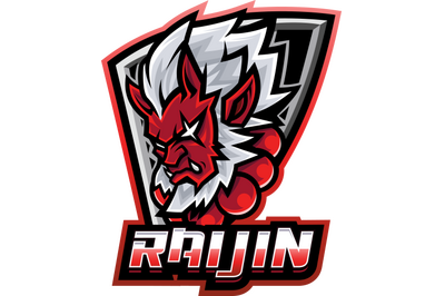 Raijin esport mascot logo design