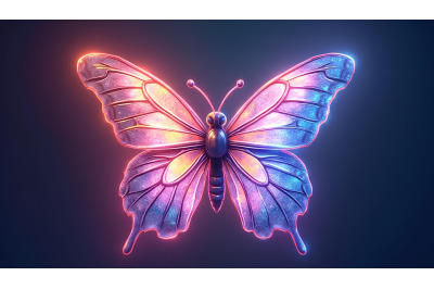 Butterfly in a holographic glow Holographic Art
