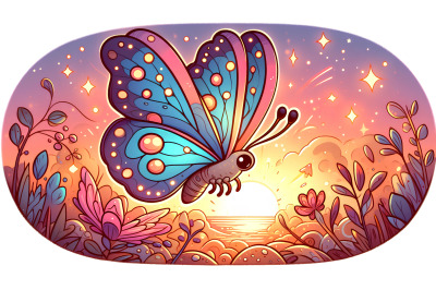 Butterfly in a shimmering sunset Warm Glow Painting