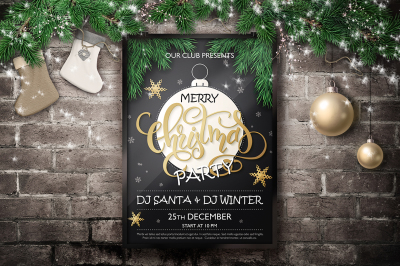 Christmas Party Lettering Posters