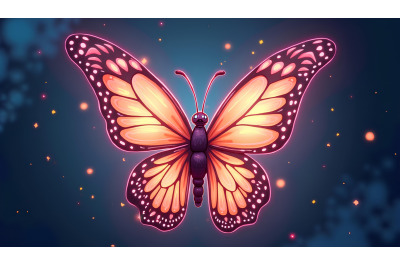 Butterfly with glowing wings Digital Art