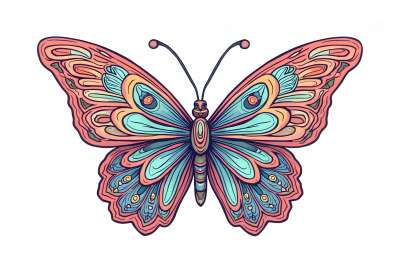 Butterfly with intricate patterns Ornamental Art