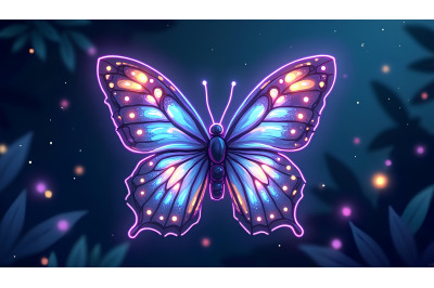 Butterfly with radiant energy Bioluminescent Art