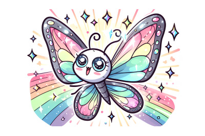 Butterfly with radiant light reflections Prism Art