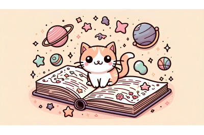 Cat Celestial Book Digital Art