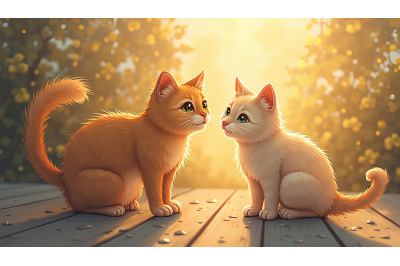 Cat Golden Light Oil Painting