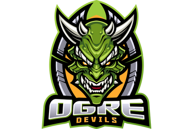 Ogre devils head mascot logo design
