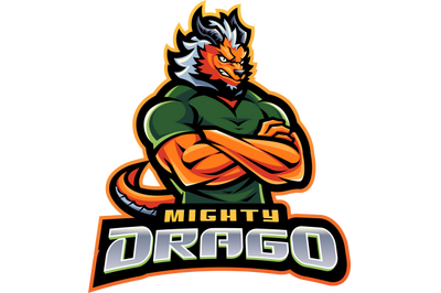 Mighty dragon esport mascot logo design