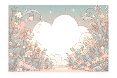 Dreamy garden frame, pastel vision
