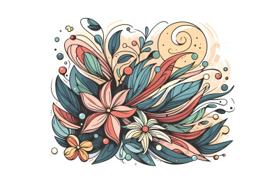 Expressionist floral sign, dreamy tones