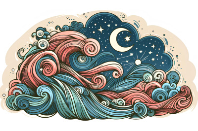 Expressionist swirling celestial art