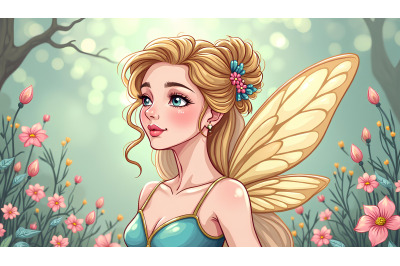 Fairytale-inspired fairy portrait, classic fantasy