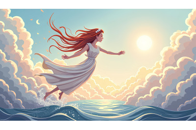 Fantasy-style artwork of wind and freedom