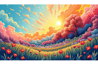 Fauvist explosion of colors in nature