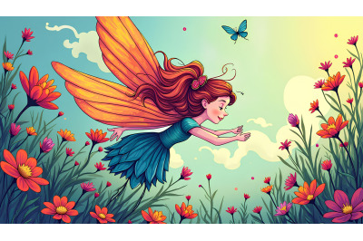 Fauvist fairy with wild, vibrant colors