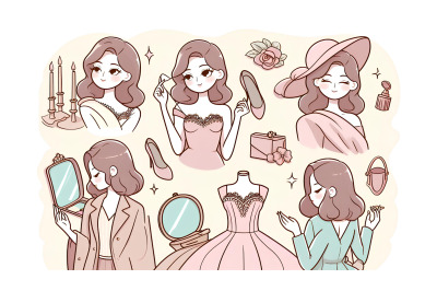Feminine elegance, pastel tones