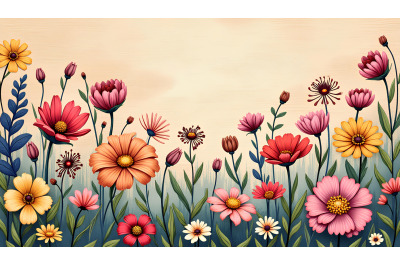 Floral fantasy on wood, tempera finish