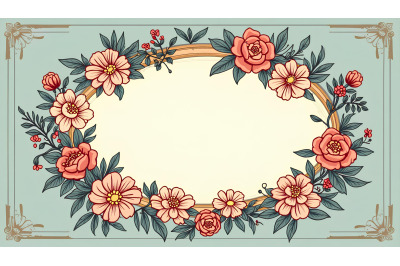 Floral-covered sign, art deco vibes