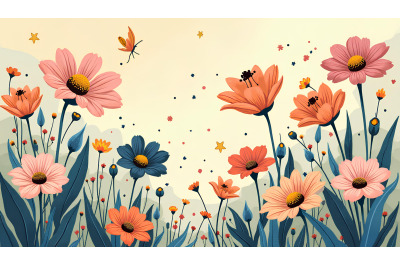 Flowers Celestial Bloom Art Deco