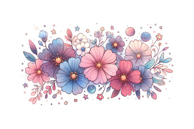 Flowers Celestial Petals Watercolor