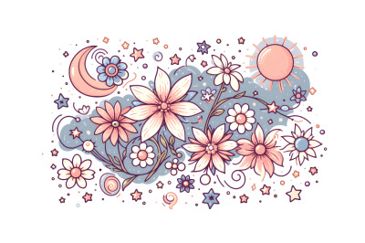 Flowers Celestial Whispers Pointillism