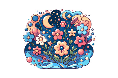Flowers Cosmic Dreams Oil Painting
