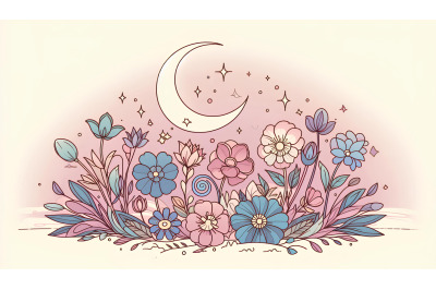 Flowers Moonlit Whispers Pastels