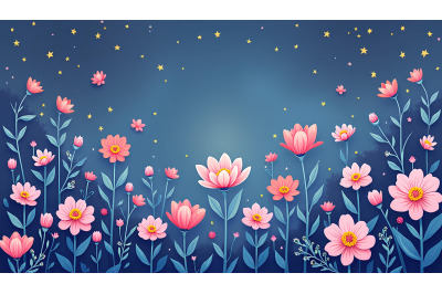 Flowers Starry Bloom Digital Art