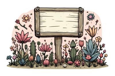 Garden message board, surreal blooms