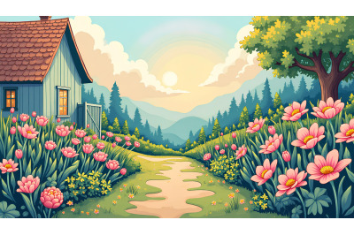 Hand-painted garden board, surreal art