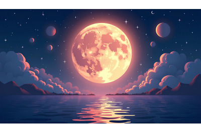 Hyperrealistic glowing moon artwork