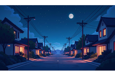 Hyperrealistic glowing night scene art