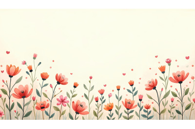 Innocent charm with blooms, ink wash