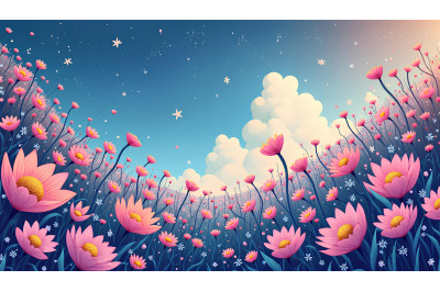 Magical floral world, dreamlike surrealism