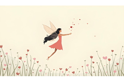 Minimalist fairy with soft flowing lines