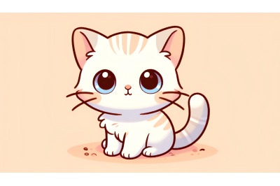 Minimalist kitten art with soft lines