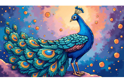 Peacock Cosmic Harmony Acrylic
