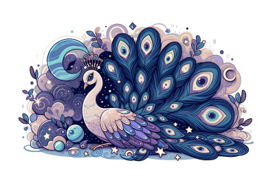 Peacock Cosmic Symphony Acrylic
